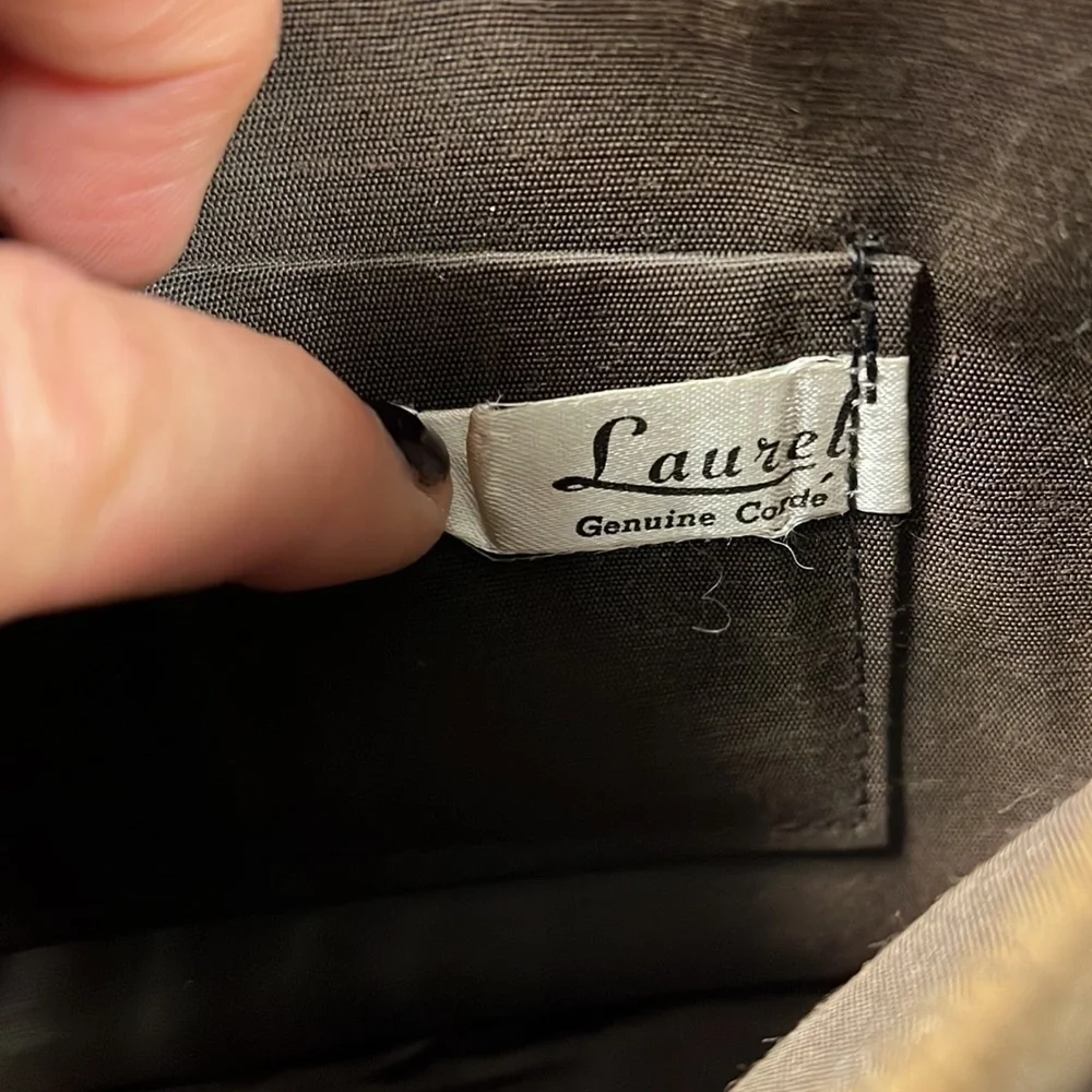 Laurel Genuine Corde Brown Cord Woven Zip Clutch Bag
